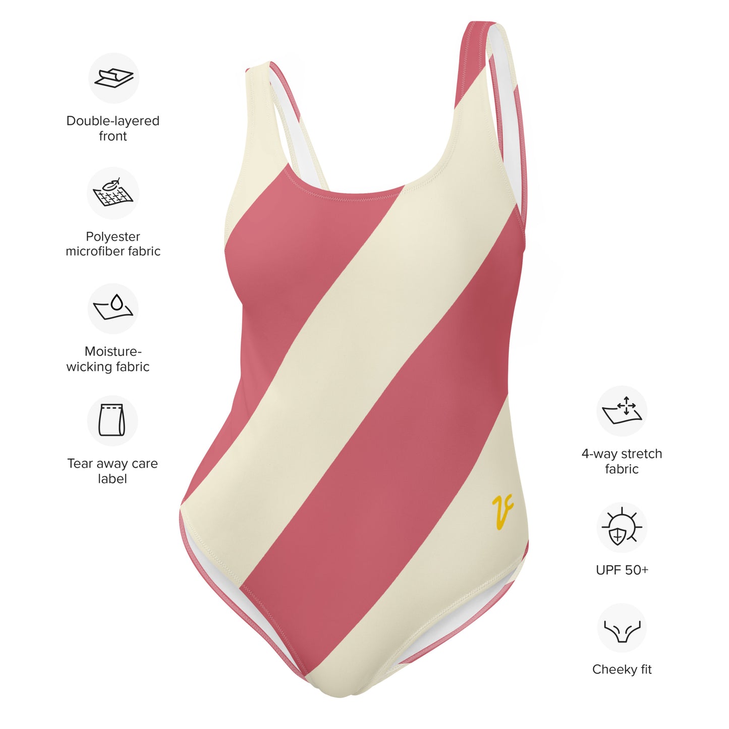 Pink Stripe One-Piece Swimsuit