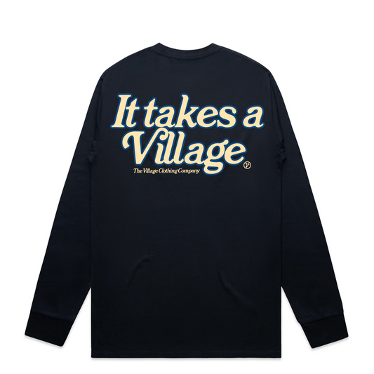 It Takes a Village L/S (Navy)