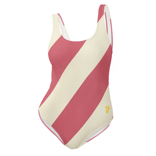Pink Stripe One-Piece Swimsuit